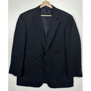 Brooks Brothers 1818 Brooksease Black Pin Stripe 2 Button Single Vent Wool Sz 42